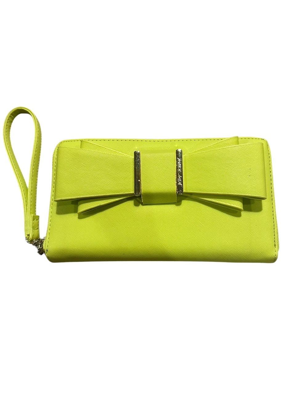 Bow Accent Lime Wristlet Wallet for Women
